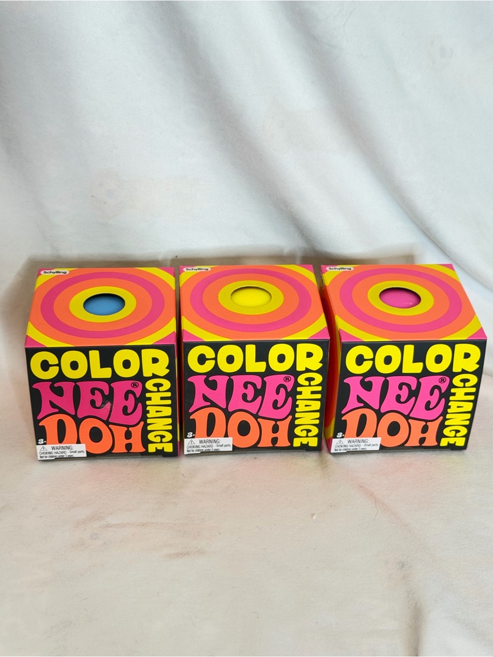 Needoh Color Change NeeDoh Set of 3 — Blue, Yellow & Pink